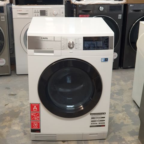 Stillegående AEG vaskemaskin og tørk, kombimaskin med varmepumpe