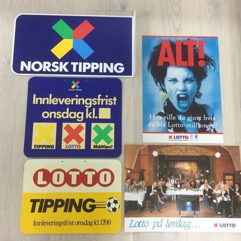 Norsk Tipping plakater fra 80-90 tallet .