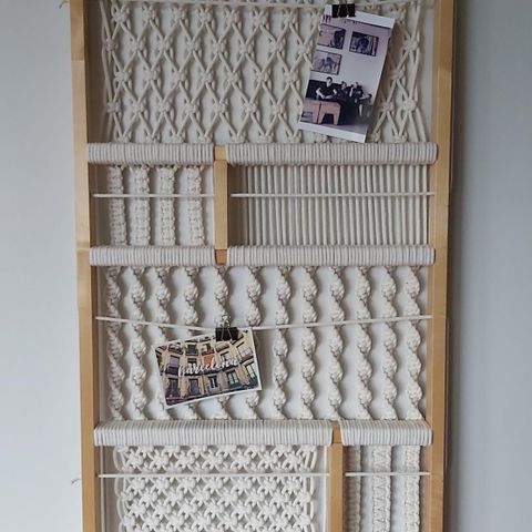 Macrame photo hanger, makrame oppslagstavle, veggtavle, veggdekor