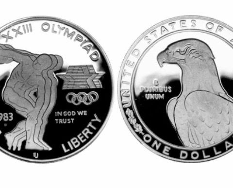USA 1983-P Uncirculated Olympic Silver Dollar