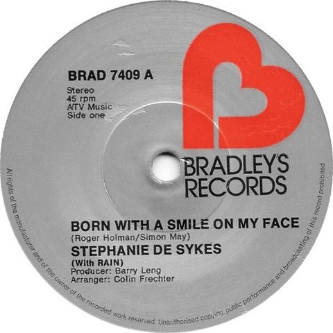 Stephanie De Sykes* With Rain– Born With A Smile On My Face ( 7",  1974)