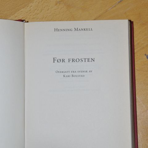 Henning Mankell: Før frosten.. (R). Sendes