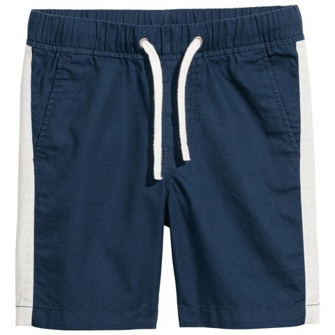 Twillshorts, Mørk blå-Striper, str 122, 2 par