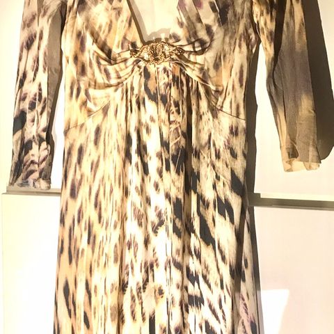 ROBERTO CAVALLI-  Kjole i leopardprint i IT38 Designer