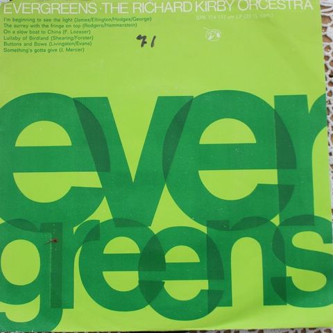 The Richard Kirby Orchestra – Evergreens After Hours ( 7", MiniAlbum, Lon)