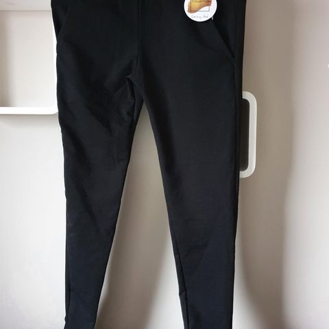 Ny bukse leggings str 36 S svart med gul