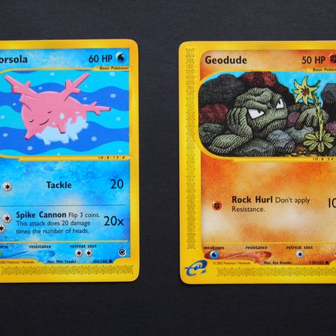 10 stk gamle Non Holo Expedition Singles 2002, Arbok, Tauros, Trainer Reversal