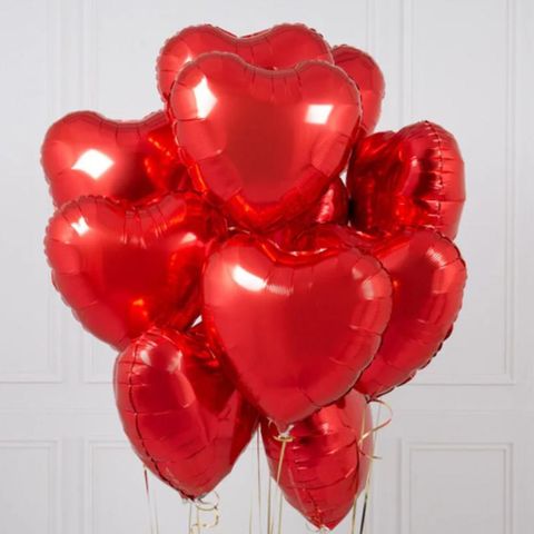 5 stk Red Love Foil Heart Balloons