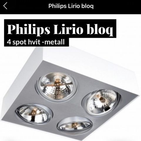 Philips Lirio Bloq 4 spot - hvit  (ubrukt)