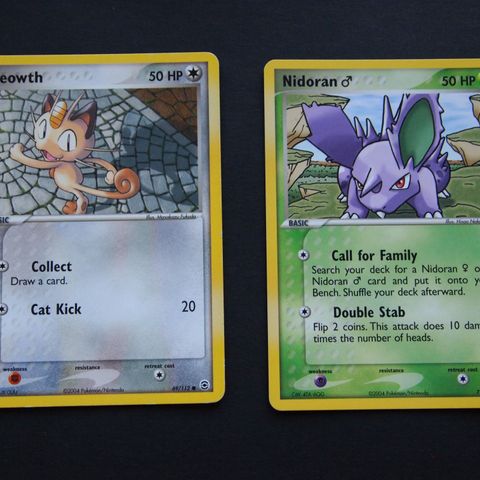 23 non Holo Ex Fire Red & Leaf Green Singles 2004: Magikarp, Persian, Exeggcute