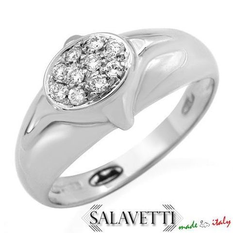 RING I 18K HVITT GULL 4.9G 0.16CTW DIAMANTER