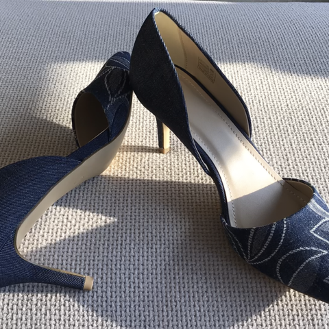 Denim Jeans Pumps, Klassiske svarte Suede pumps