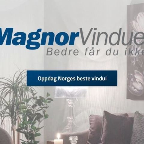 TILBUD: MagnorVinduet - Aluminium med trekledning innvendig. Landsdekkende!