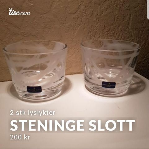 Steninge Slott glasslysestaker/ telysholdere