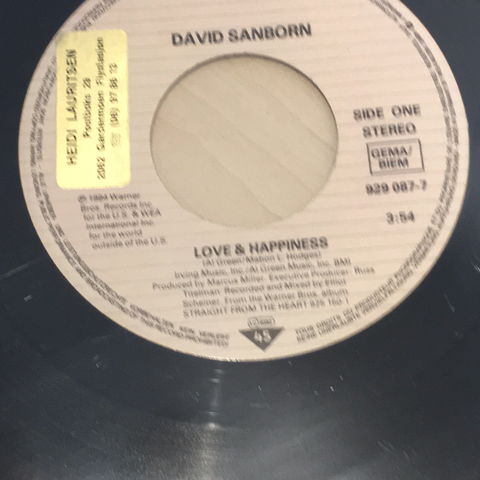 David Sanborn – Love & Happiness ( 7", Single 1984)