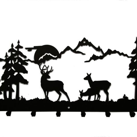 Pent Knaggrekke Kleshengeren Hengeren Garderobekroker - Skog, trær, hjorte