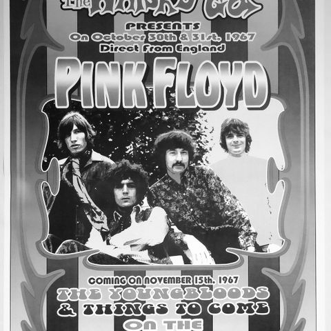 Ikonisk Pink Floyd plakat fra "The Whiskey a Go Go" konserten i 1967