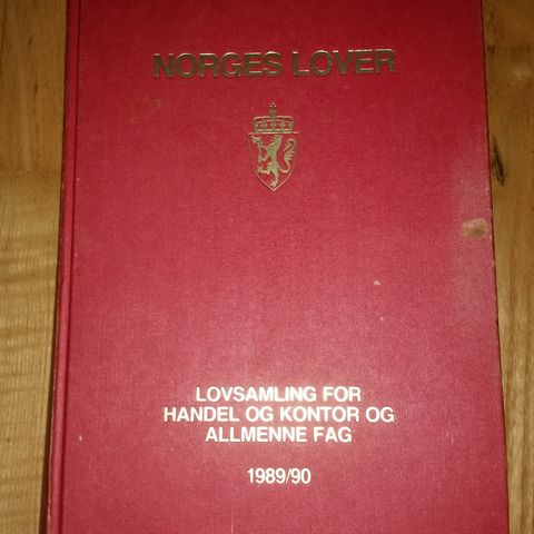 Norges Lover. Lovsamling for Handel og kontor og Almenne fag. 1989/90
