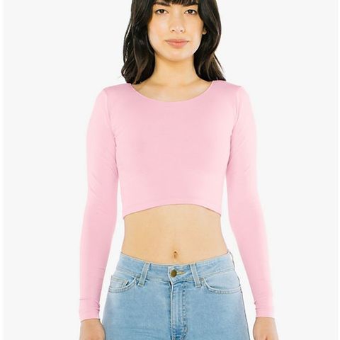 American Apparel crop top i lysrosa, str. XS