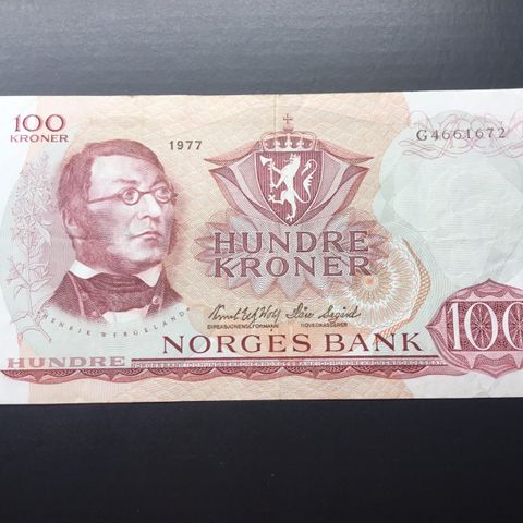 100. Kroner.  1977 G. 