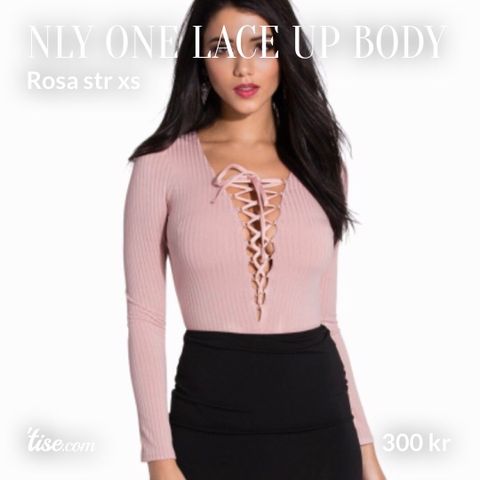 Rosa Nly lace up body i str L fra Nelly ønskes kjøpt.