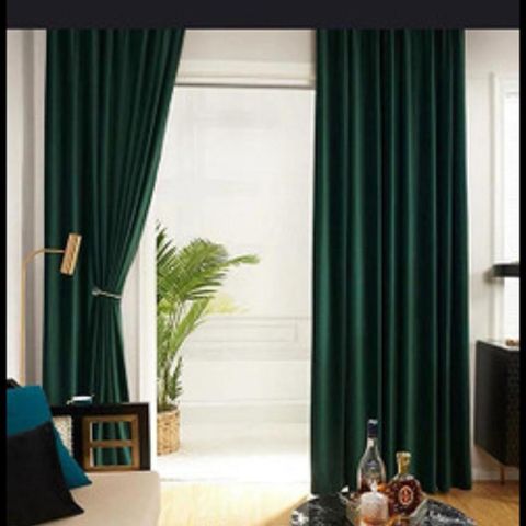 grønn fløyel gardiner, nydelig silkeaktig myk fløyel..