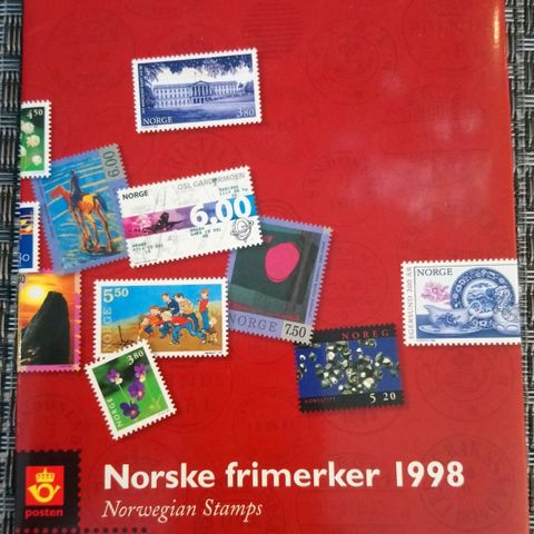 Årssett Norske frimerker 1998, sendes fraktfritt