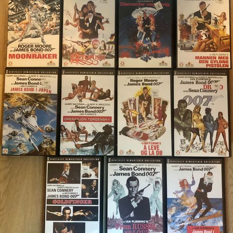 James Bond VHS samling 🔥Alt som ny!! 🚨Selges sammen!!