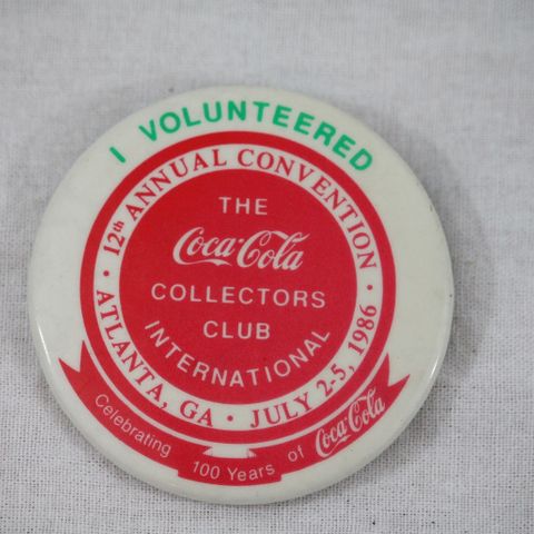Coca-Cola button - 1986 Coca-Cola Collectors Meeting