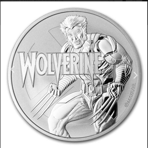 2018-21 TUVALU 1 OZ SØLV MARVEL SERIES i bu kv, i org kapsel