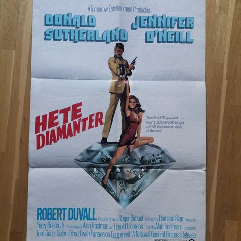 Hete Diamanter (Lady Ice) Film Plakat Poster Donald Sutherland & Jennifer O'Neil