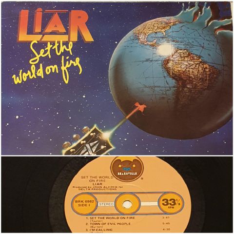 VINTAGE/ RETRO LP-VINYL "LIAR/SET THE WORLD ON FIRE" 1978