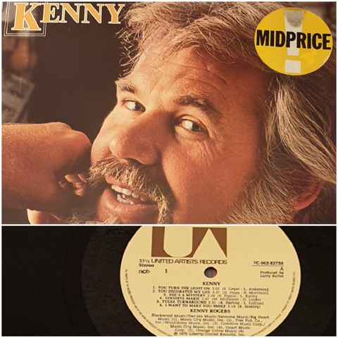 VINTAGE/ RETRO LP-VINYL "KENNY ROGERS/YOU TURN THE LIGHT ON" 1979