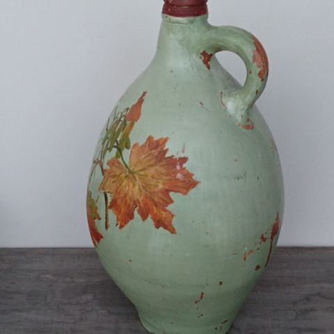 Terracotta - krukke - vase - vintage - rustikk!