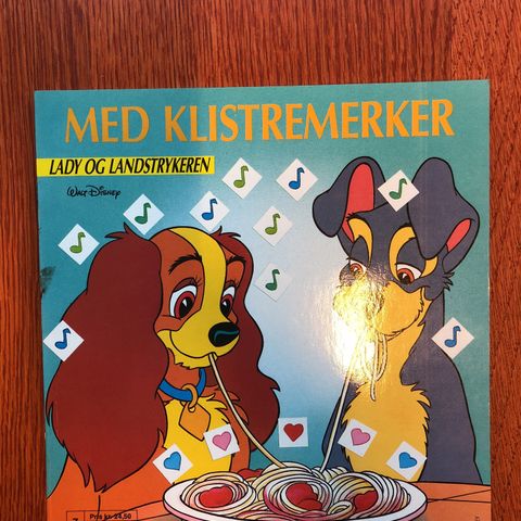 Disney Lady og Landstrykeren album med klistremerker Ubrukt fra 1990 butikknytt