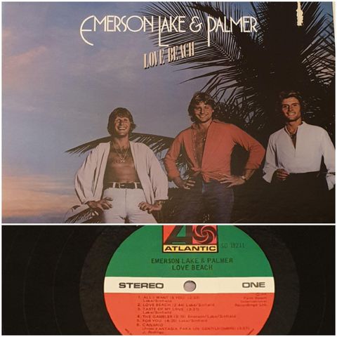 VINTAGE/ RETRO LP-VINYL "EMERSON LAKE & PALMER/LOVE BEACH"