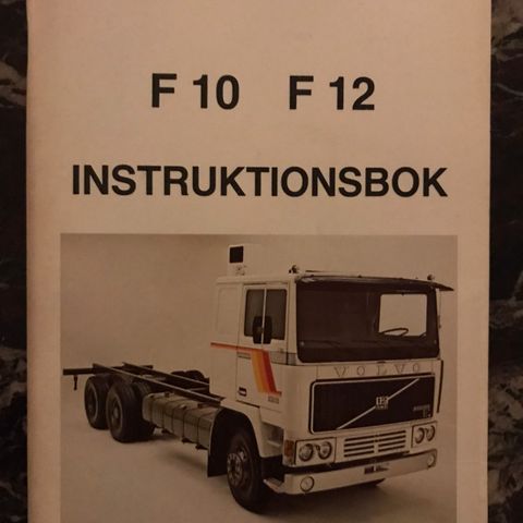 1981 Volvo instruksjonsbok veteran lastebil F10 & F12 Globetrotter NOS