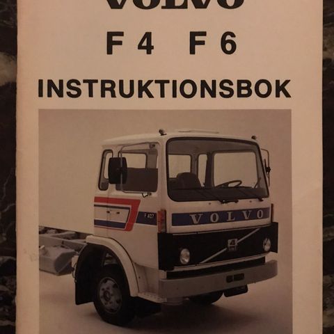 1981 Volvo instruksjonsbok veteran lastebil F4 & F6 NOS