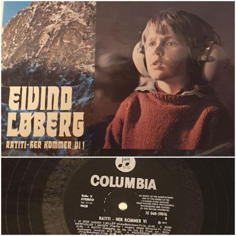 VINTAGE/ RETRO LP-VINYL "EIVIND LØBERG/RATITI - HER KOMMER VI 1972"