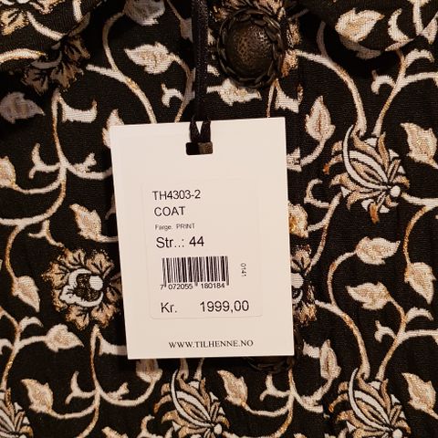 CARLA F new long jacket ny lang jakke size 44