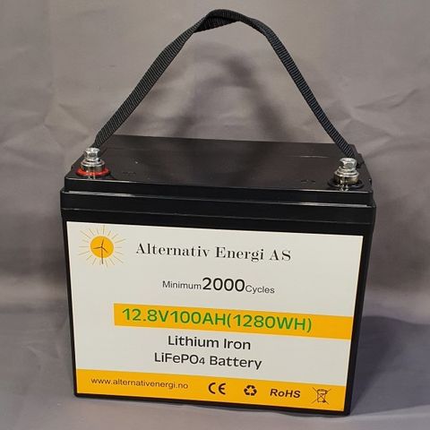Lithium 100Ah 12V batteri med BMS 12,1kg
