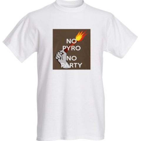 No Pyro No Party T-skjorte hvit