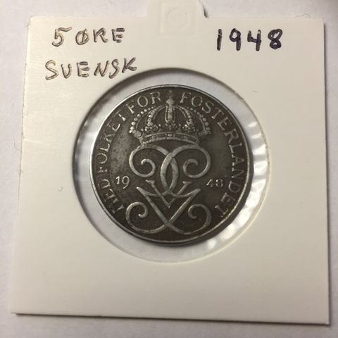 Svensk 5 øre 1948 ( jern )