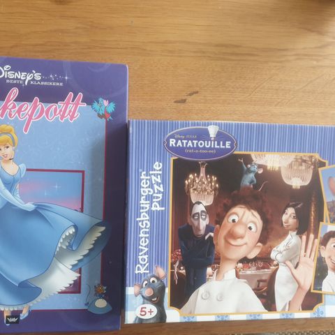 Disney puslespill og Askepott bok