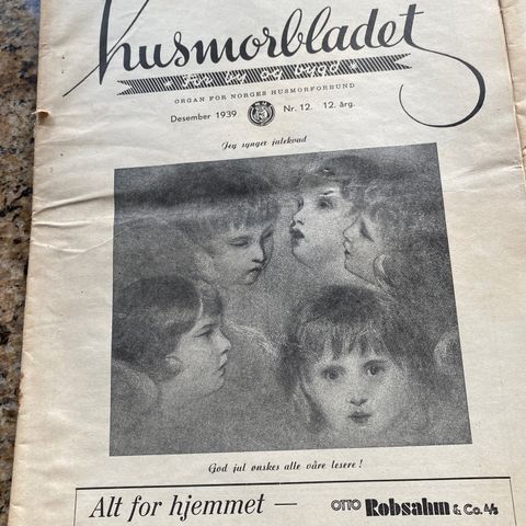 Samleobjekt Magasin fra 1939 Husmorbladet.