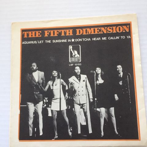 FIFTH DIMENSION / AQUARIUS - OBS! OBS! KUN TOM COVER 7" VINYL OBS! OBS!