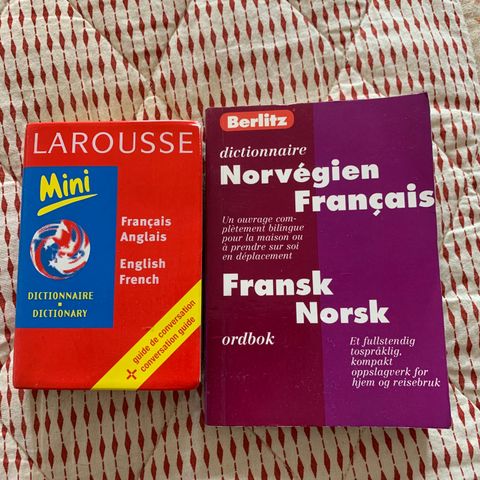 Ordbøker mini fransk/norsk og fransk/engelsk