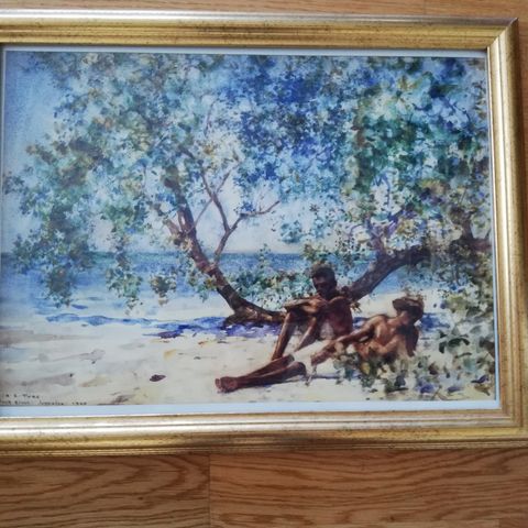 Maleri av Henry Scott Tuke - "Dask River" - Jamaica 1924.