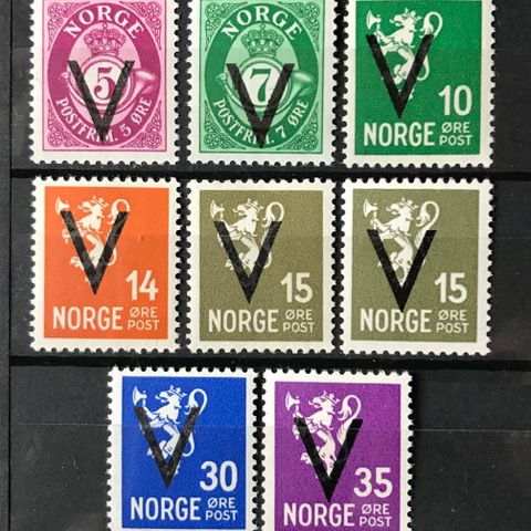 Norge postfrisk, nk 261-271+273,  v-merker m. VM, uten nk 272