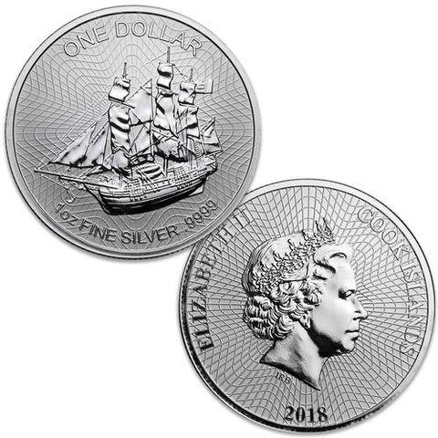 Cook Islands 2018 Bounty 1 Oz. Sølv